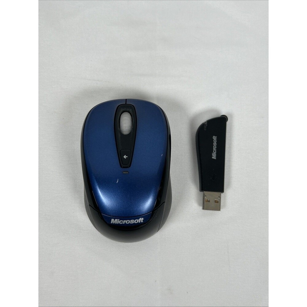 Microsoft Wireless Mobile Mouse 3000 Model 1359 Blue Black W/ Dongle